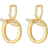 PH PandaHall 2pcs 925 Silver Enhancer Clasps, Golden Jewelry Clasps Connector Bracelet Extension Clasp Pendant Bail Double Open Clasp for DIY Craft Jewelry Findings Handmade Making