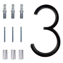 Floating Modern House Numbers 5 inch, Deamos Zinc