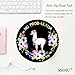 No Prob-Lama Mousepad, Llama Mouse Pad, Funny Mousepad, Lama Animal Lovers Llama in Flowers