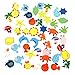 AUCH 48pcs Assorted Color Wooden Magnetic Fun Bright Colorful Preschool Toddler Toy Color and Shapes Learning Refrigerator Magnets Fridge Stickers