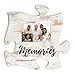 P. Graham Dunn Memories White Distressed Wood Look 4 x 6 Wood Puzzle Wall Plaque Photo Frame
