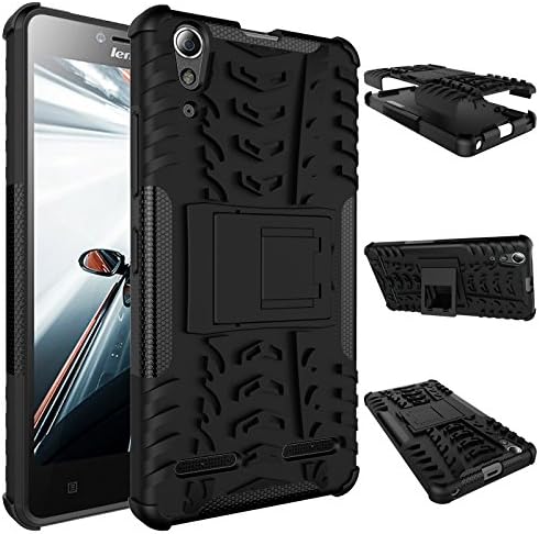 Lenovo A6000 Plus Protective Case Cover with Kickstand, Dual Layer Hybrid Hard and Soft Slim Cases for Lenovo A6000 Plus (5.0 inch)