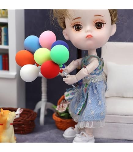 Set De 18 Mini Globos Decorativos En Miniatura Escala 1:12 – Diseños De Nubes, Corazones Y Globos Para Casas De Muñecas Y Manualidades