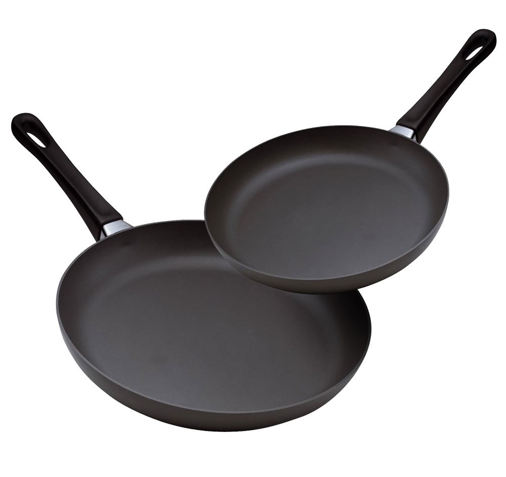 Photo 1 of Scanpan Classic 2-Piece Nonstick Fry Pan Set, 8-inch and 10 1/4-inch – Compatible with Gas and Electric Stovetops, Metal Utensil Safe, Oven Safe to 500°F, Dishwasher Safe, Black
