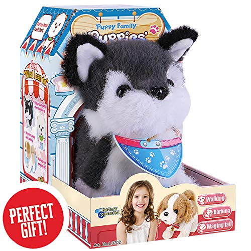 Liberty Imports Plush Husky Toy Puppy Electronic Interactive Pet Dog