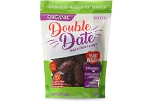 Double Date Organic Medjool Dates Pitted, 2lb Pouch Bag of Pitted Organic Dates, California Grown Dates, Fresh and Flavorful,