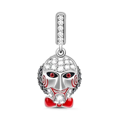 Gnoce Skull In Heart Charm — 925 Sterling Silver With CZ Eyes, Fits Bracelets & Necklaces - View #5