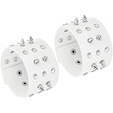 MECCANIXITY 2 Pcs Leather Punk Bracelet Layered Row Spikes Goth Bracelet