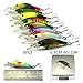 Isafish Fishing Lures Set, Minnow Crank Popper Rattlin Saltwater Fishing Bait Kits with High Carbon Steel Treble Hook Tackle Kits - 43pcs+1pcs Fishing lamp