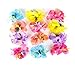 Hula Girl Hibiscus Flower Party Hair Clips - Hawaiian Party Themed Hair Clips, Luau Party Favors - Birthday Party Favors, Tropical Party Decorations (12 Pack) Assorted Colors