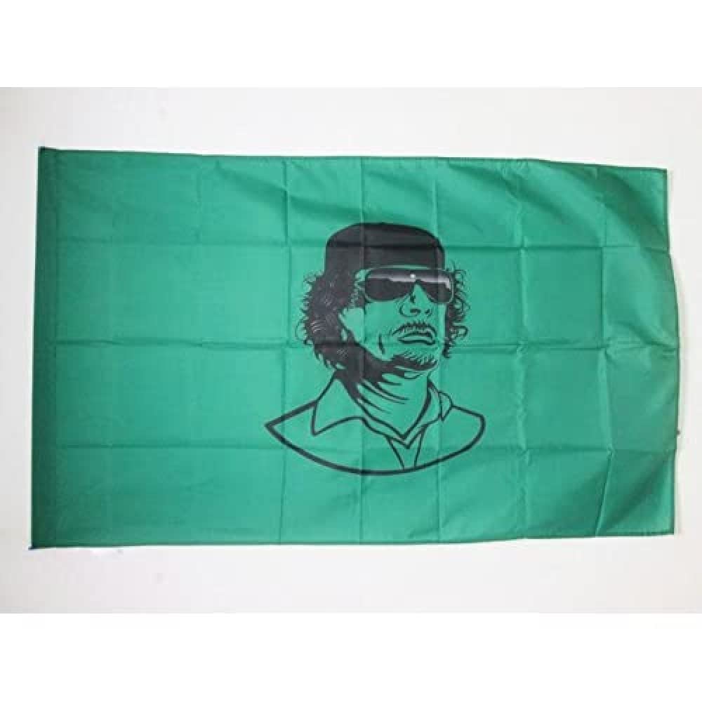 AZ FLAG - Libya with Gaddafi Flag - 2x3 Ft - Libyan Banner with Sleeve - 100% Polyester - Fade Resistant - Vivid Colors - 2' x 3' Feet - 90x60 Cm