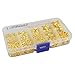 LolliBeads (TM) Gold Plated Barrel Leather Cord Ends, Lobster Clasp and Extension Chains Kits Assorted Pack (60 sets)