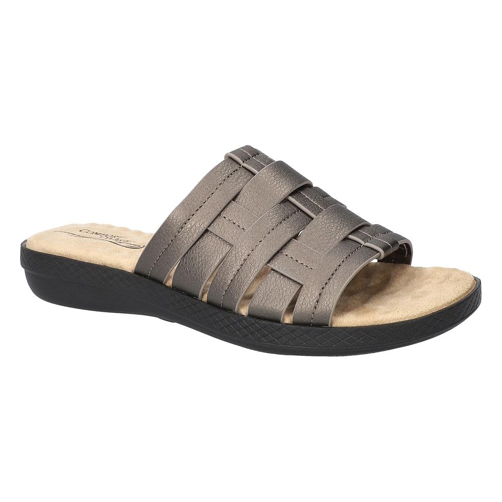 Easy Street Women’s Maha Slide Sandal, Pewter, 11 Wide