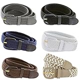 Letter Love Fashion Unisex Leather Covered Buckle Woven Elastic Stretch Belt 1 1/4