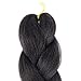 Forevery Braiding Hair 24 Inch Jumbo Braids Color Braiding Hair 5 Packs Black Braiding Hair Kanekalon Jumbo Braiding Kenakalon Hair Braid Hair (5pcs,Black Color 1B#)