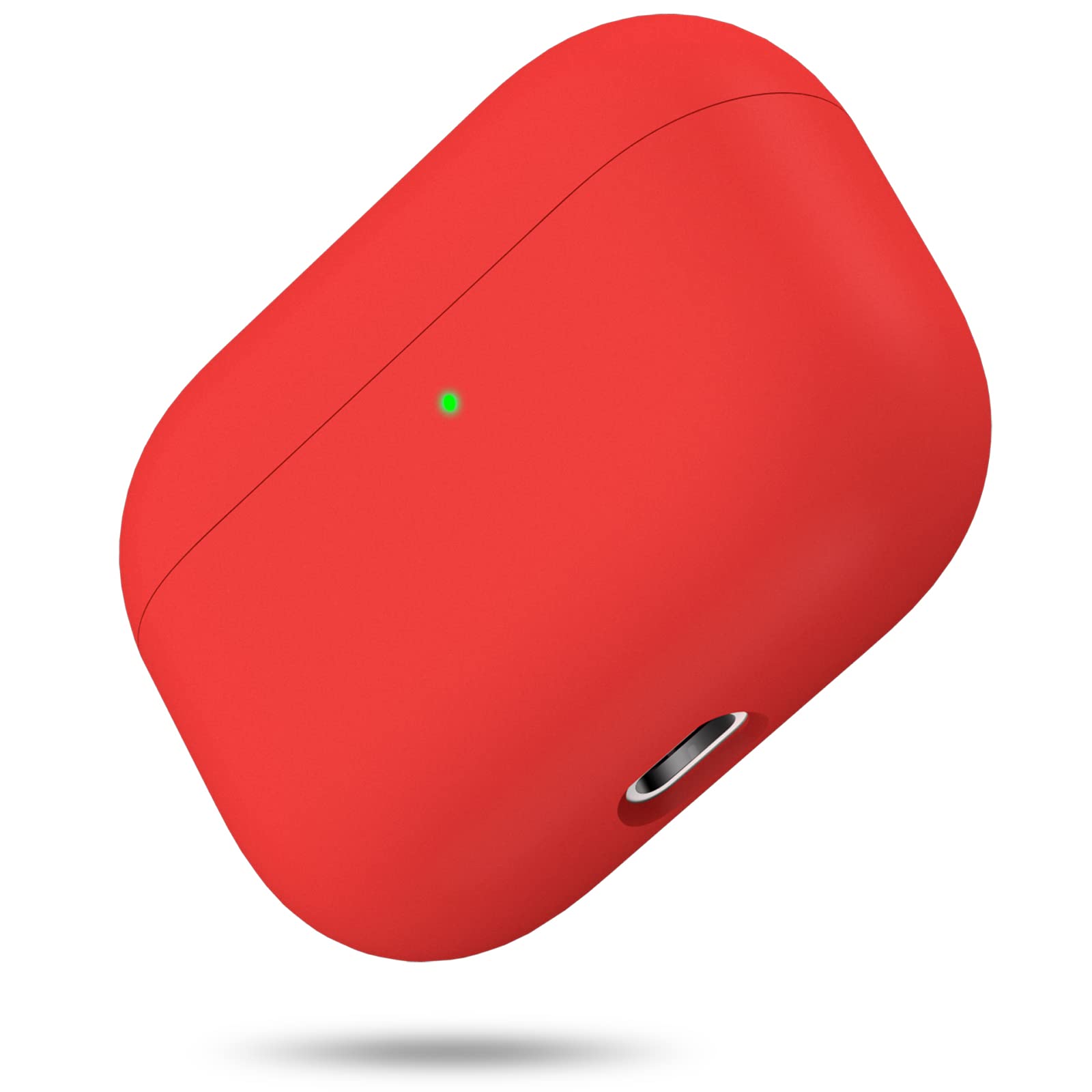 Photo 1 of Miracase Designed for AirPods Pro Case (2019),[Three-Layer Upgraded Protection] Soft Skin Friendly Liquid Silicone Case Cover,Red