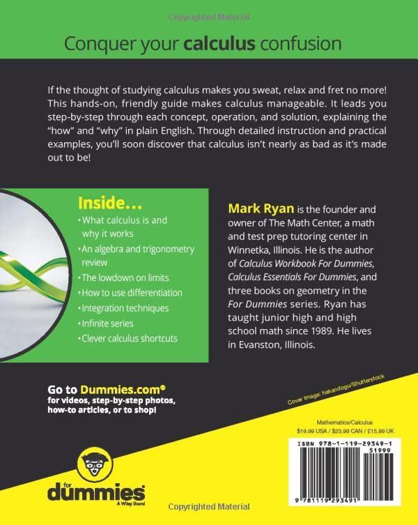 Calculus For Dummies (For Dummies (Lifestyle)) Pricepulse