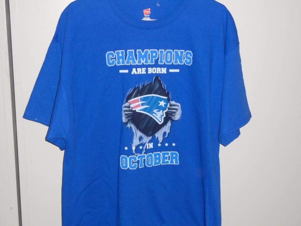 Amazon Com Champions Are Born In October New England Patriots T Shirt Adult Xl New Sports Collectibles