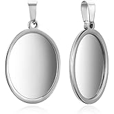 10pcs Adabele 304 Grade Stainless Steel Surgical Sturdy Bezel Cup Blanks Tray Settings for 25mm x 18mm Oval Cabochon Photo Cameo Resin Jewelry Making SJF51-1