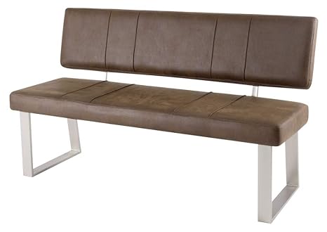 Sitzbank Sitzreihe "Mia III" Vintage dunkel Microfaser 140x45x88cm