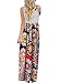 OURS Women's Casual Sleeveless Maxi Dresses Floral Print Bohemian Striped Long Dresses with Pockets