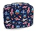 Keeli Kids Lunch Box Insulated Outer Space Rocketships Lunch Cooler Bag Lunchbox Reusable School Lunchbag Toddler Boys & Girls with Sandwich Cutter in Blue Outerspace