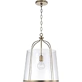 HomePlace Lighting 347011AD Madison Transitional Clear Seeded Glass Pendant Light Fixture, 1-Light 100 Watt, 19" H x 14" W, B