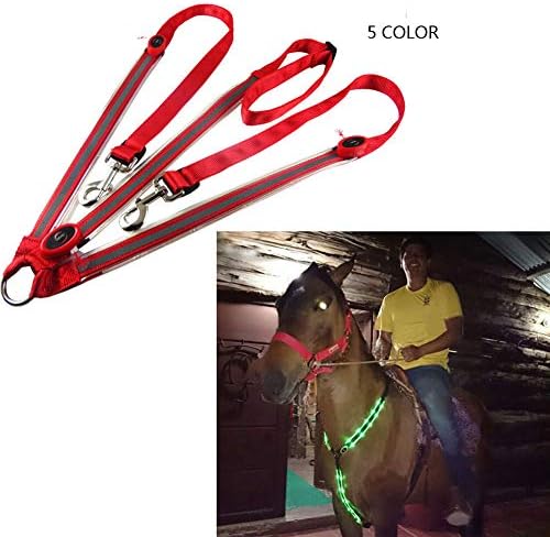 LED Luminous Equestrian Equipment Horse Chest Belt of Halter Set Matching Lead Rope Hackamore