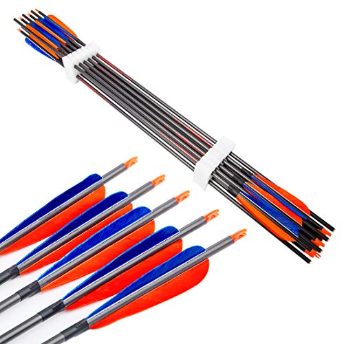 12-Pack 500 Spine Carbon Arrows - 28/30/32 Inch For Compound/Recurve Bow Hunting & Target 2 thumbnail image