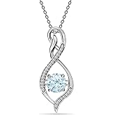 LeCalla 925 Sterling Silver Infinity Necklace Women | Women's Birthstone CZ Pendant Necklace | Necklace Gifts for Mom Daughter Christmas Birthday