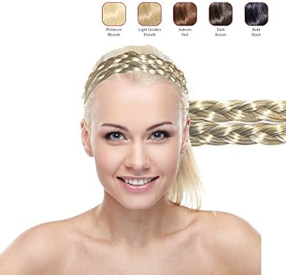 Hollywood Hair Braided Hair Headband With Two Braids Natural