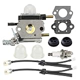 Butom Carburetor with Fuel Line Kit for Echo TC-210 TC-210i TC-2100 LHD-1700 HC-1500 Mantis Tiller 7222 7222E 7222M 7225 7230 7234 7240 7920 7924 Cultivator C1U-K54A C1U-K17