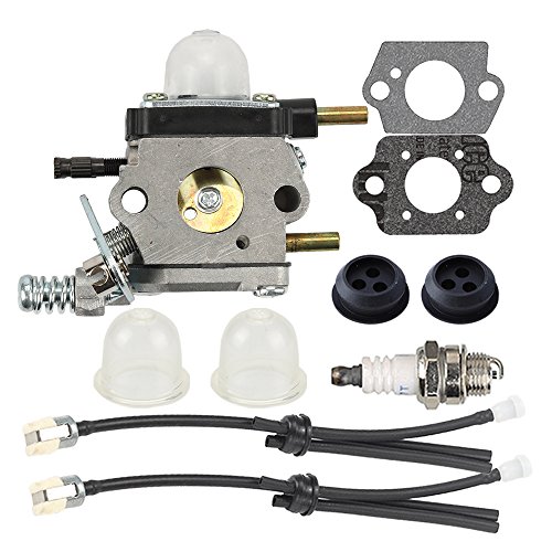 Butom Carburetor with Fuel Line Kit for Echo TC-210 TC-210i TC-2100 LHD-1700 HC-1500 Mantis Tiller 7222 7222E 7222M 7225 7230 7234 7240 7920 7924 Cultivator C1U-K54A C1U-K17