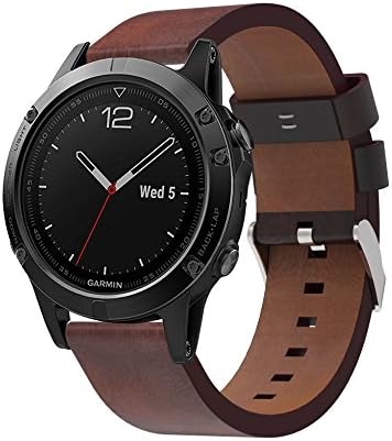 CMBro Soft Leather Material Strap Watchband For Garmin Fenix 5 GPS Watch band