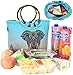 QOGiR Lunch Tote - Large Reusable Insulated Neoprene Lunch Bag with Inside Pocket (Elephant)
