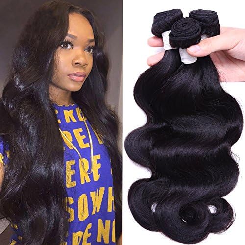 Flady Hair 10A Brazilian Body Wave Virgin Hair 3 Bundles Unprocessed Brazilian Human Hair Weave Bundles Black Color (20 22 24inch)