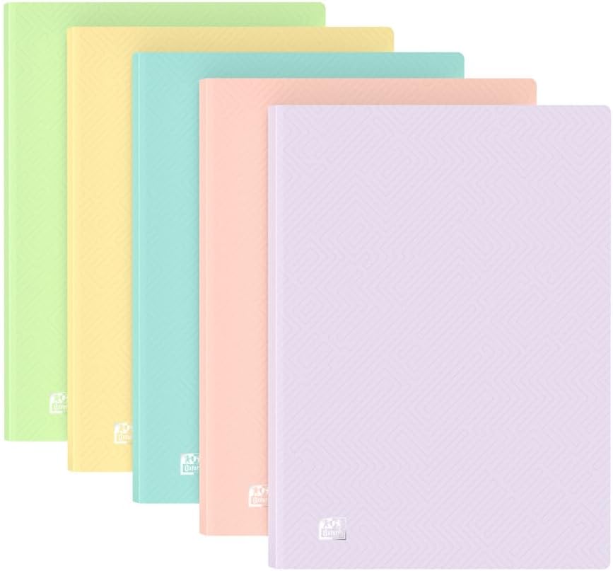 Oxford A4 Display Book 5 Pack 20 Pockets Pastel Colours