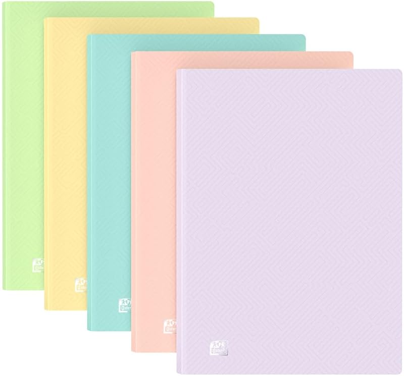 Oxford A4 Display Book 5 Pack 20 Pockets Pastel Colours
