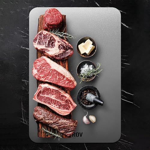 Titan Chopping Board Set of 3, 100% Pure Titanium, Food Safe, BPA-Free, Heat Resistant and Durable - Suitable for Meat, Bread, Vegetables & Fruit, Ideal for Kitchen, Camping & Everyday Use