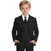 Lycody Boys Suit for Kids Teens Formal 5 Piece Tuxedo Suit Set