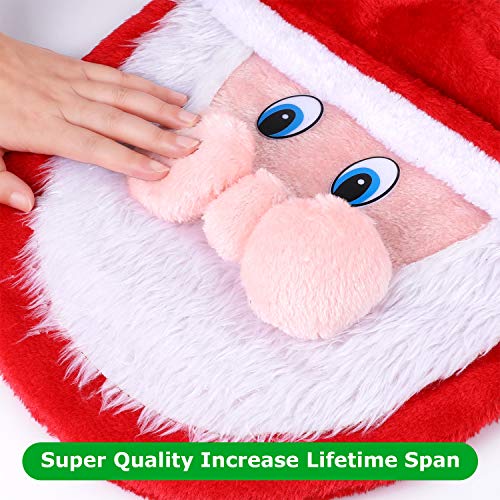 Christmas Toilet Seat Cover, Iyoyo 3 Pieces Snowman Santa Toilet Cover and Rug, Tank & Toilet Paper Box Cover Christmas Decorations for Bathroom Red