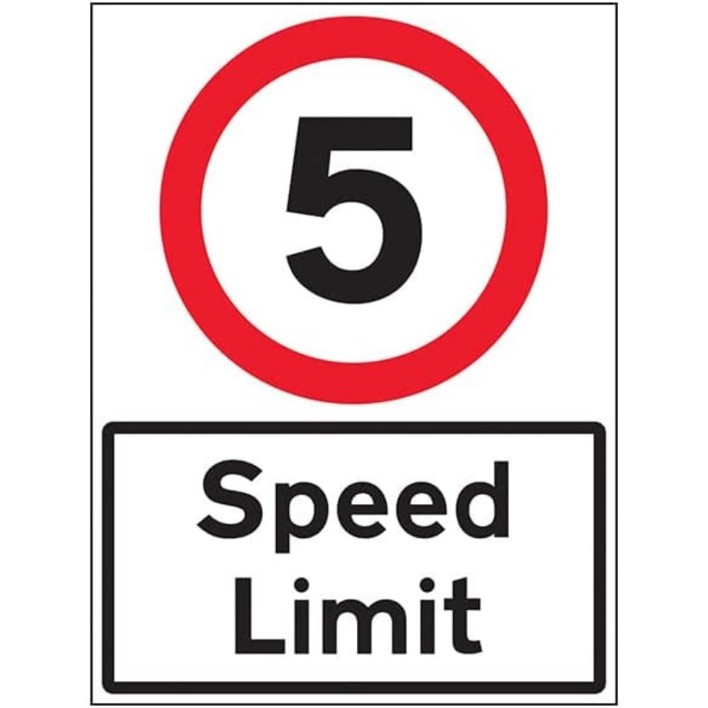V Safety 5 MPH Speed Limit - 600x800mm Class RA1 Reflective 3mm Aluminium Composite Safety Sign