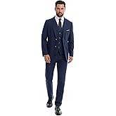 Mens Suit 3 Piece Slim Fit Two Button Single Breasted Solid Tuxedo Blazer Vest Pants Set for Wedding Prom Formal Business