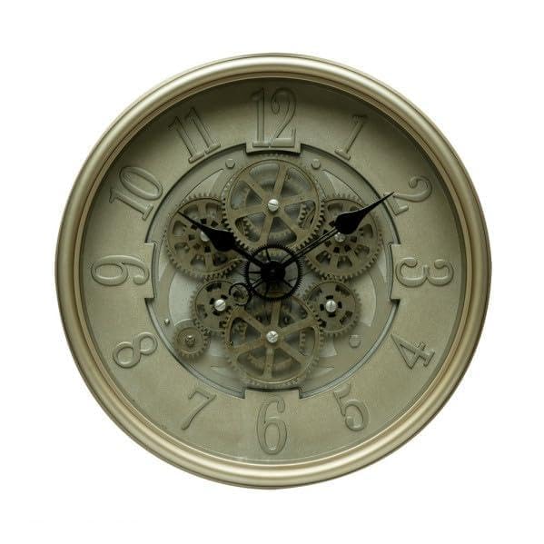 VoltShine Reloj de Pared Cuadrado 40x40x7 cm, Diseño de Engranajes con Movimiento, Ideal para Decorar y Marcar el Tiempo en Cualquier Espacio.