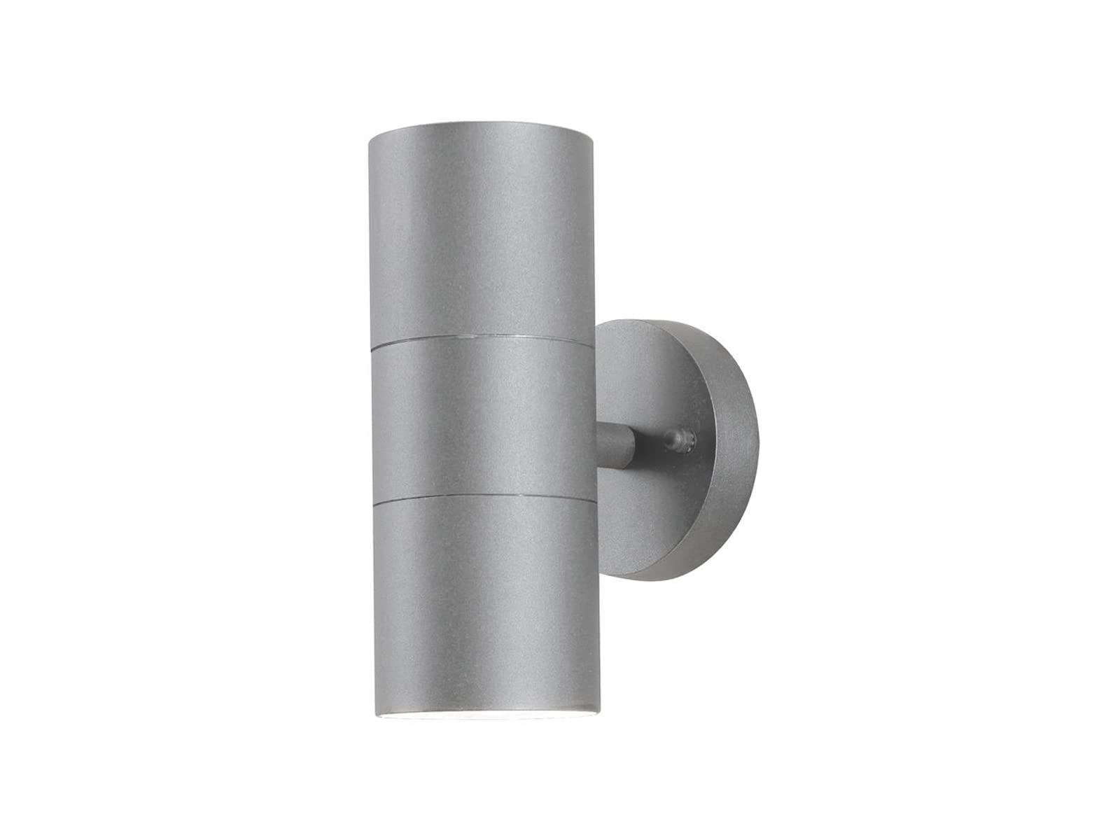 Konstsmide Outdoor Wall Light Mains Powered/Modena Large Up Down/GU10 Lamp/Clear Glass/Aluminium/IP54/Outside Light Grey
