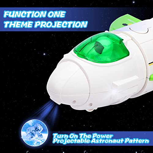 Space Shuttle Astronaut Toys with Simulation Spray & Theme Projection& Sound & 3 Astronaut Figure & Space Exploration Vehicle, Space Toys for Kids 3-5-8 Fun Space Toys for Adventure