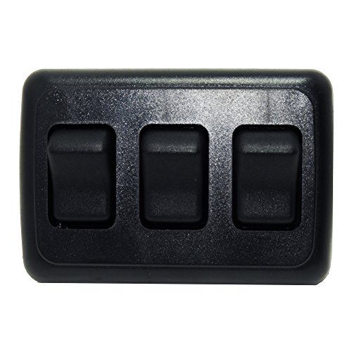 American Technology Components Triple SPST On-Off Switch with Bezel, 12-Volt, for RV, Trailer, Camper (Black)