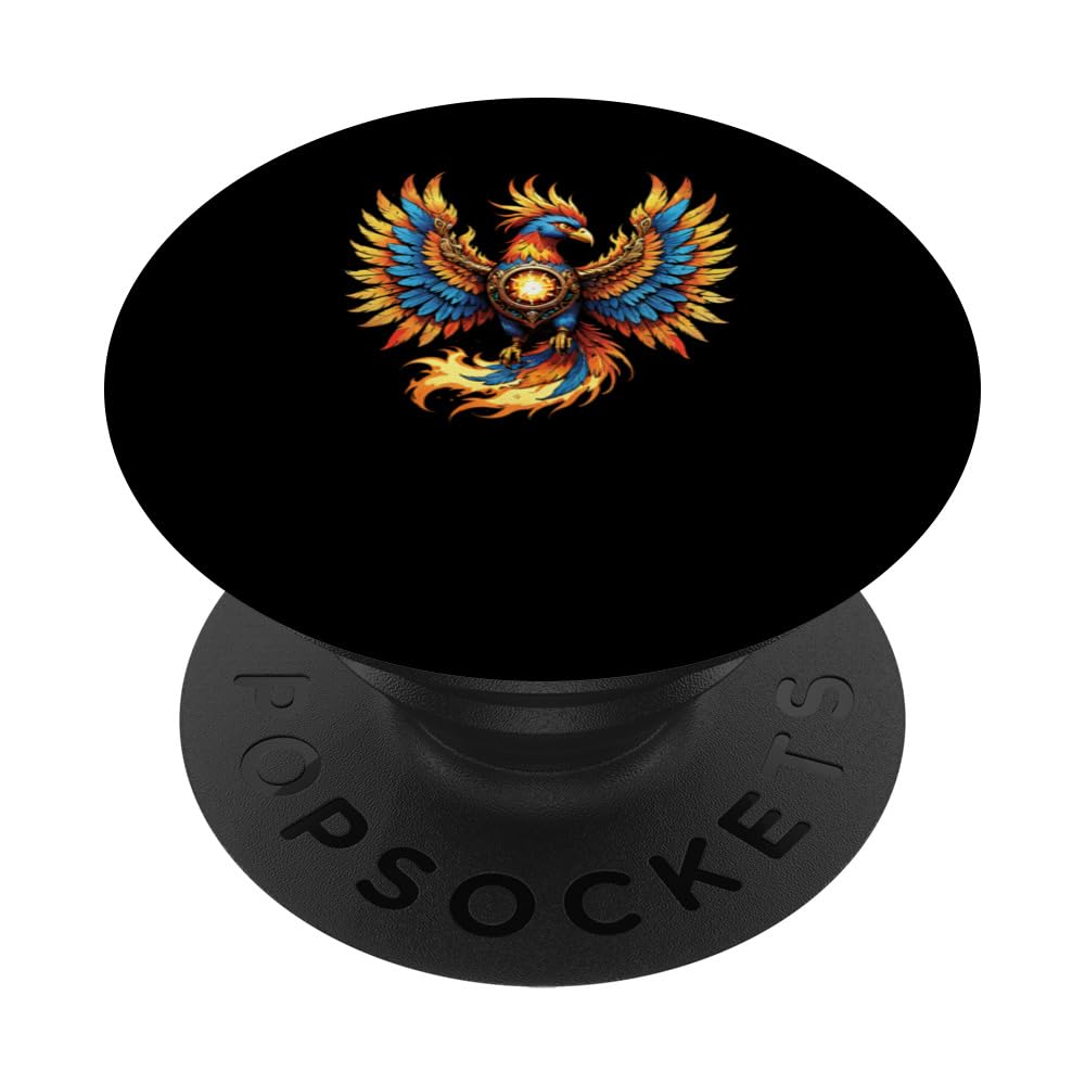 Illustrated Vintage Steampunk Flaming Phoenix Rising PopSockets Swappable PopGrip
