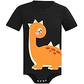 Landofgenie Mens Short Sleeve Onesie One Piece Pajamas Top Romper for Men Cute Print Bodysuit - Dinosaur Andy