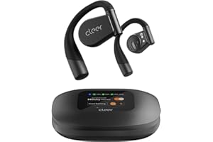 Cleer ARC 3 Open Ear Headphones - Dolby Audio, Snapdragon Sound True Wireless Earbuds, 50Hr Battery, Bluetooth 5.4, IPX 7, Multi-Point, Smart Controls, Wireless Charging Smart Case, Comfort Fit, Black